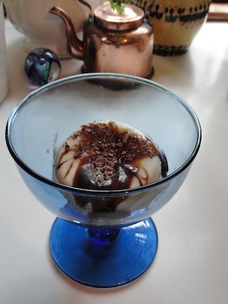 Panna Cotta served in a fancy glass
